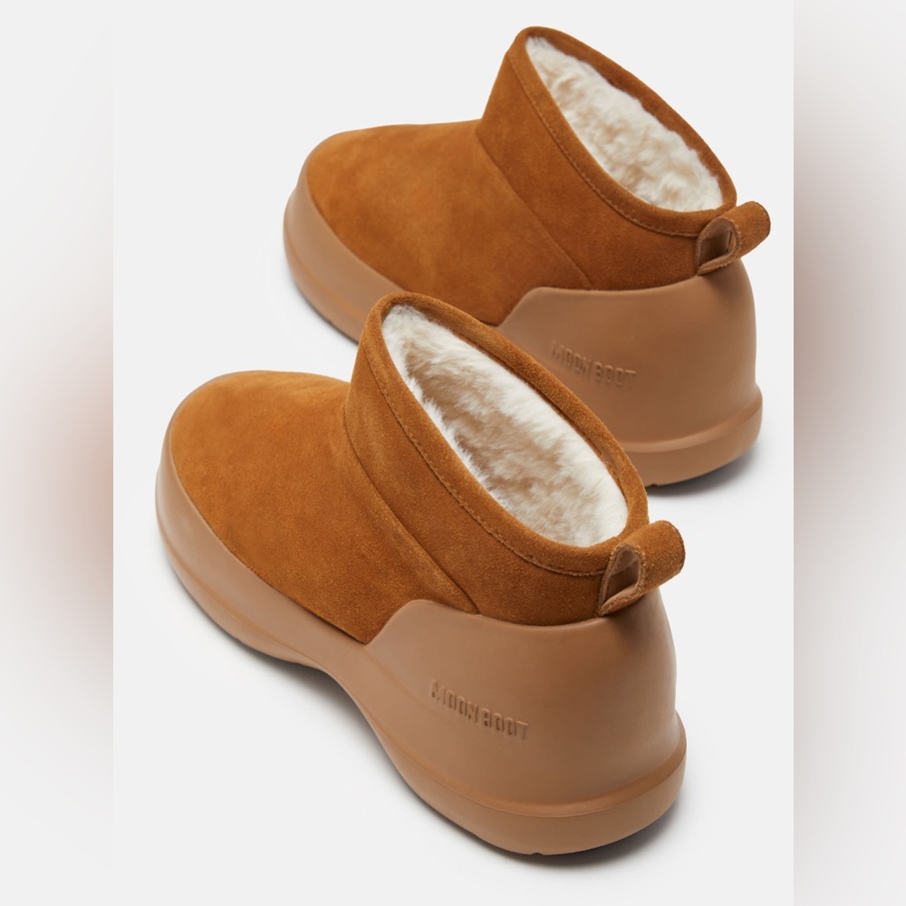 NWT MEZZALUNA BROWN SUEDE LOW BOOTS Size 8.5 Women in Cognac